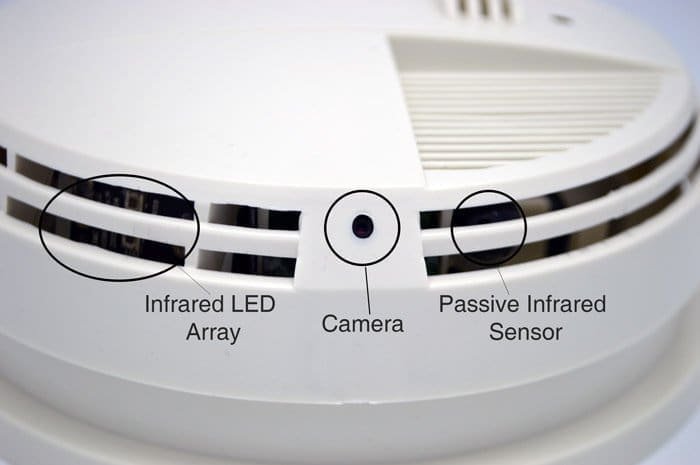 Zone Shield 4K Night Vision Smoke Detector DVR Side View - Image 2