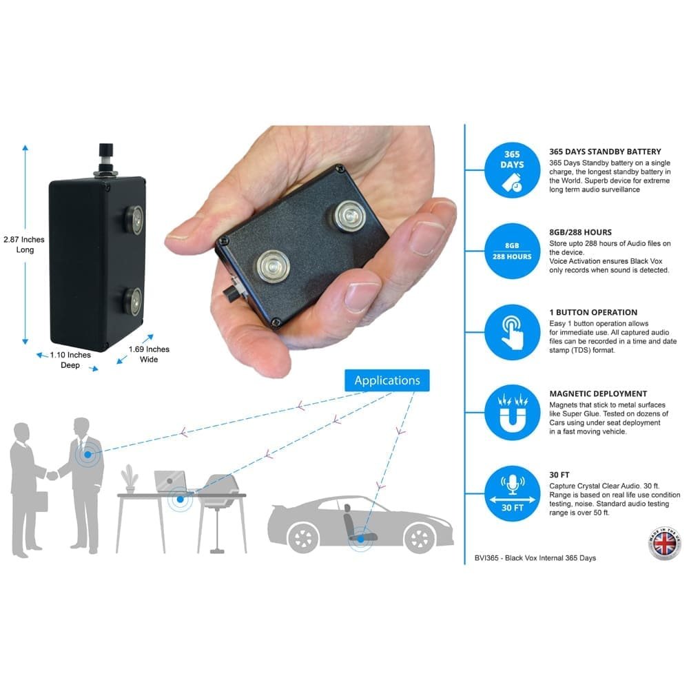 PBN-BV365 – Black Vox Internal 365 Day Long Life Audio Recorder