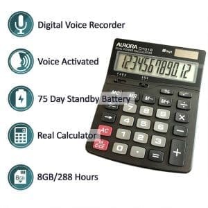 PBN-BVCALC – Black Vox Calculator Covert Audio Recorder with VOX & Time & Date File Stamping